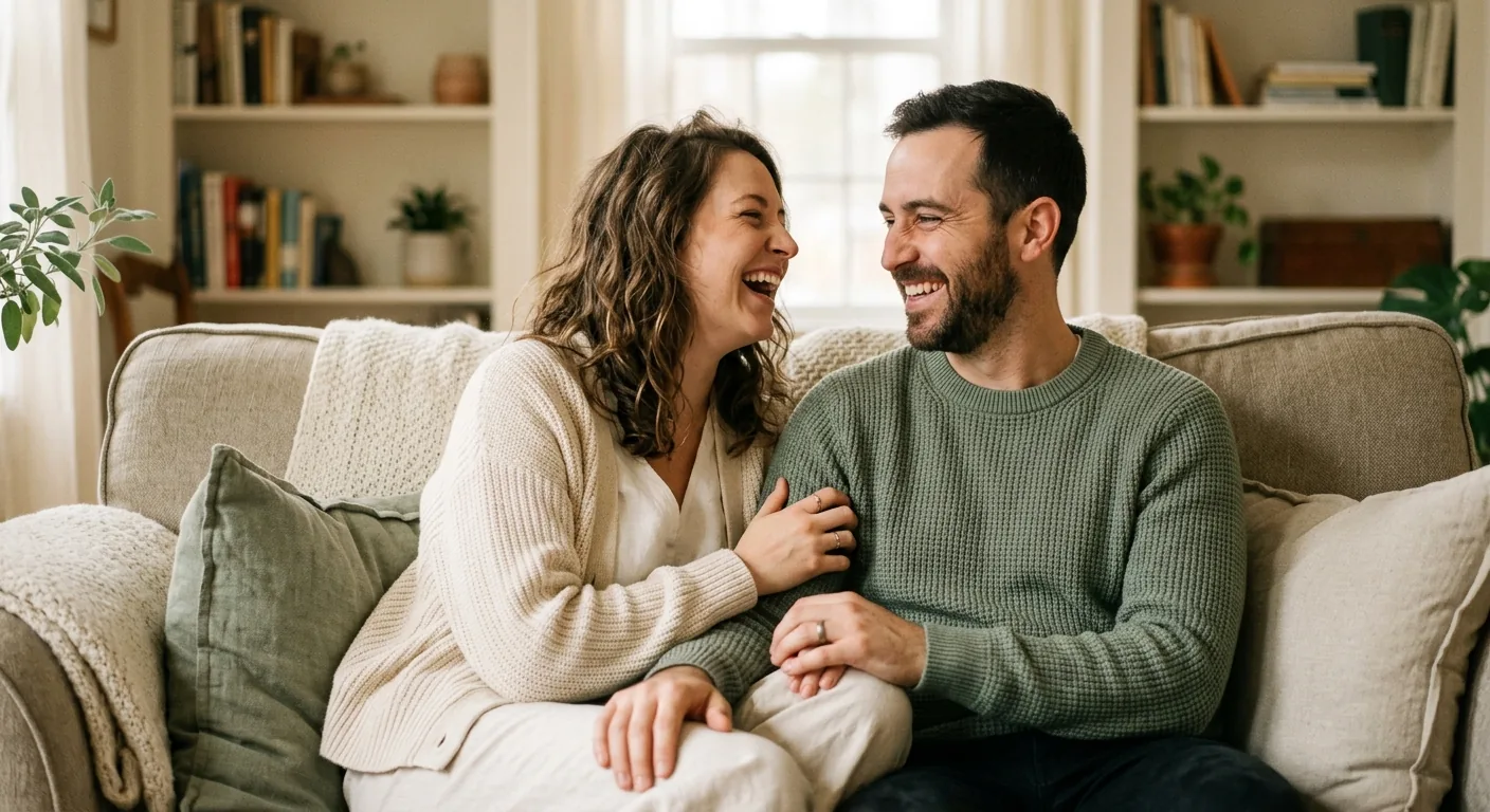 Couple laughing together - Genuine compatibility in a relationship