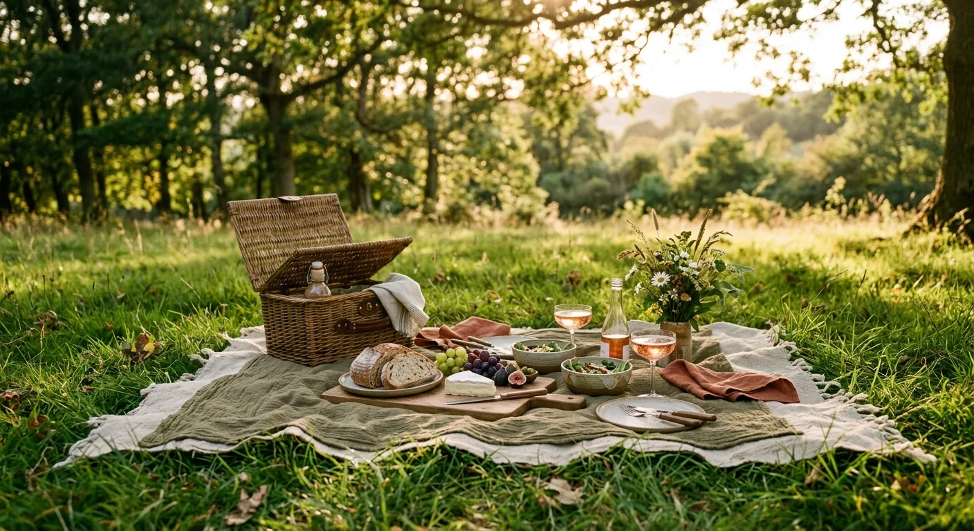 Romantic outdoor picnic date setup - Creative date idea for couples