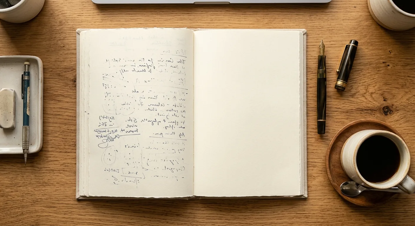 Writing a dating profile bio that sounds authentic - Notebook and coffee